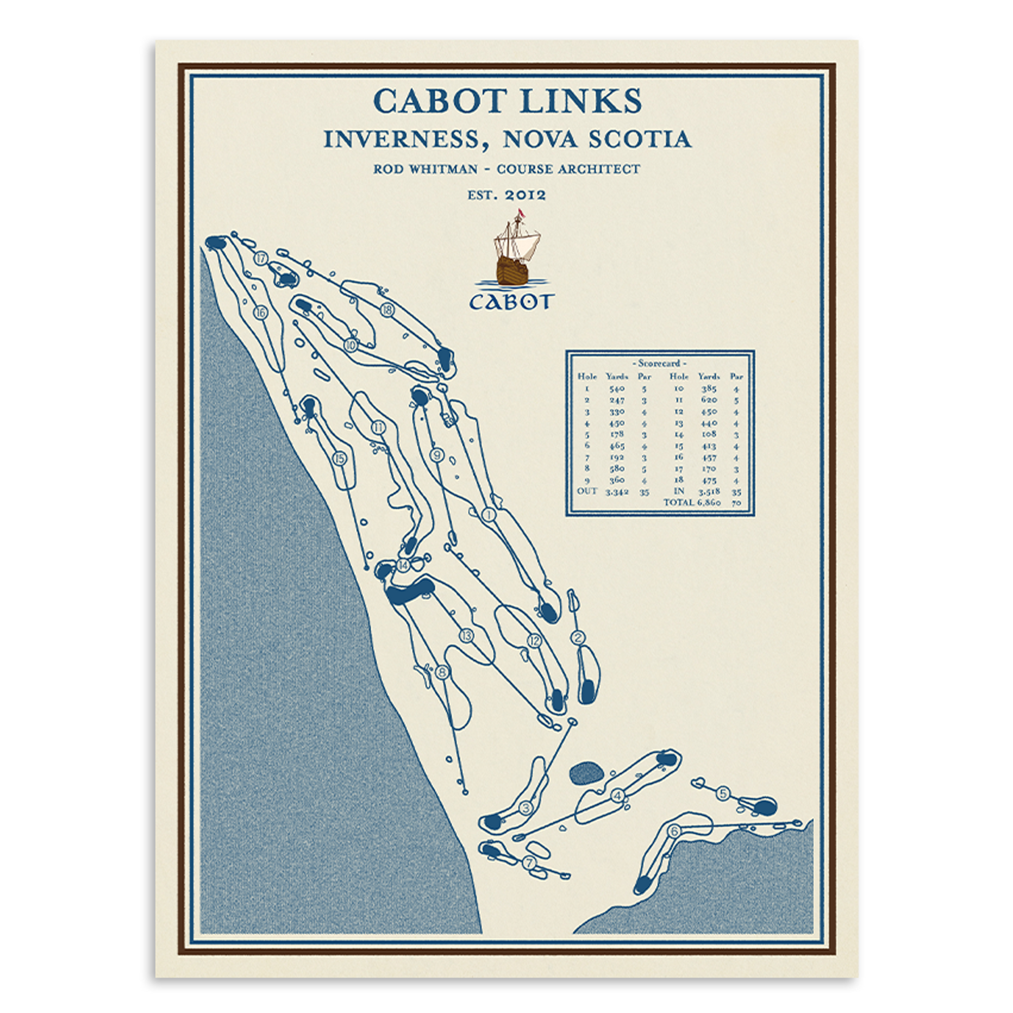 Cabot Links Course Map Print